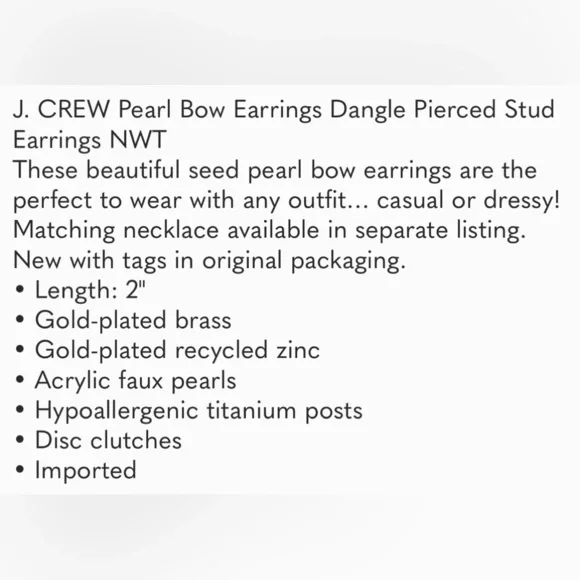 🆕J. Crew Bow Earrings - Picture 3 of 10